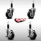 Service Caster 3.5'' SS Black Poly Wheel Swivel 1-1/8'' Expanding Stem Caster Set 2 Brakes, 4PK SCC-SSEX20S3514-PPUB-BLK-2-TLB-2-118 - alternate 3